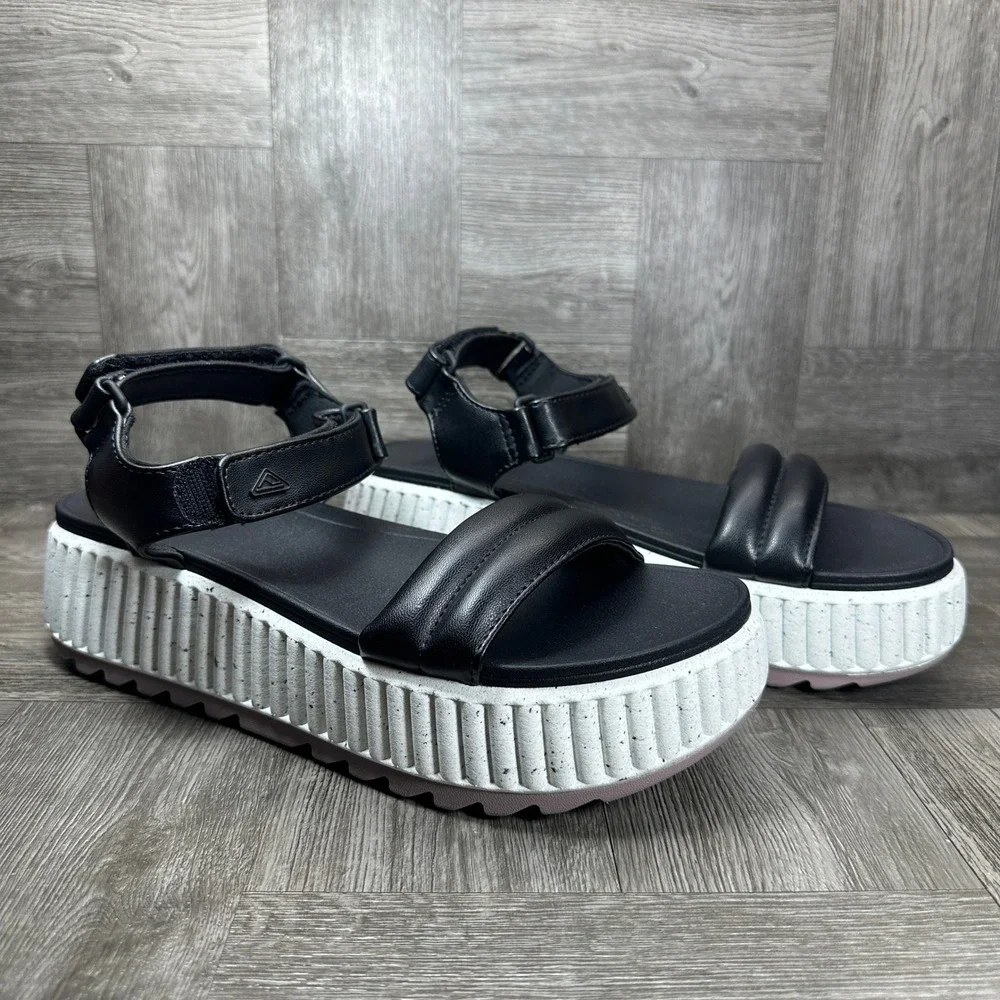 Reef Vista Higher Raya Sandals Women 10 Black Platform Chunky Strappy NEW